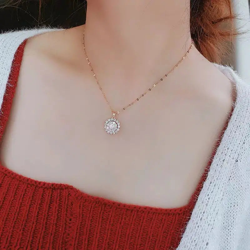 Celeste – Fine Gold Necklace with White Gemstone Charm