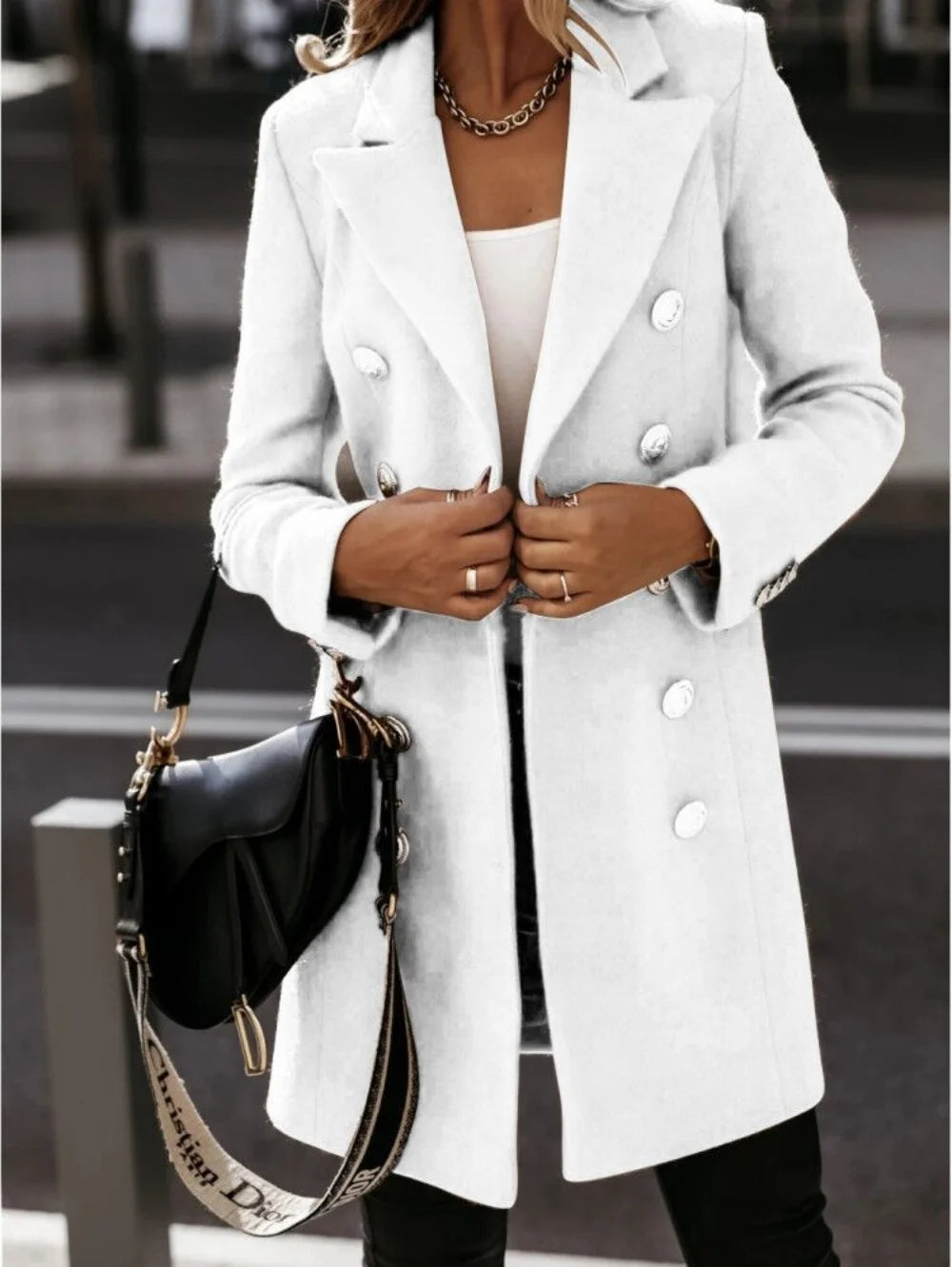 Stylish and confident wool coat