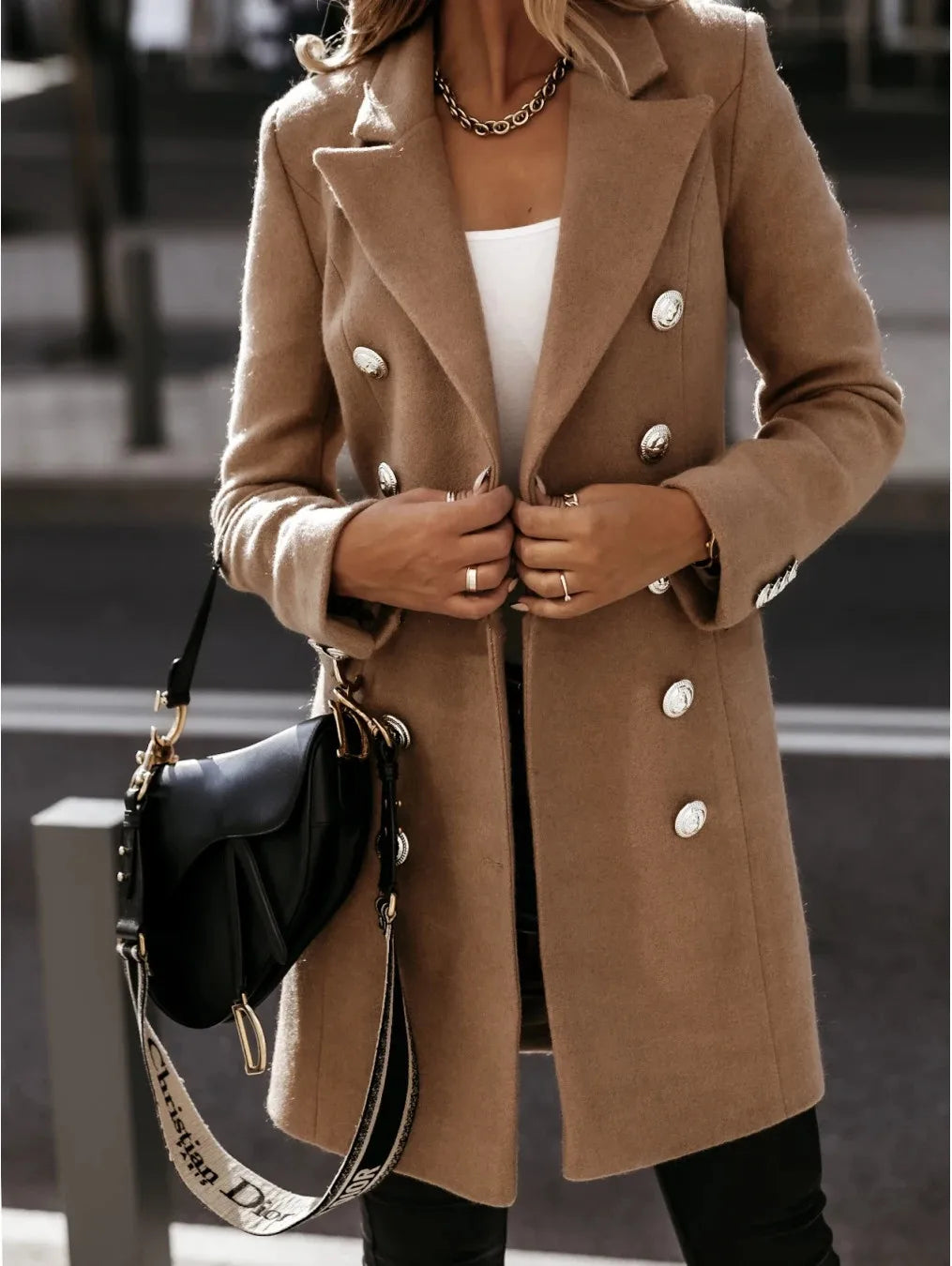 Stylish and confident wool coat